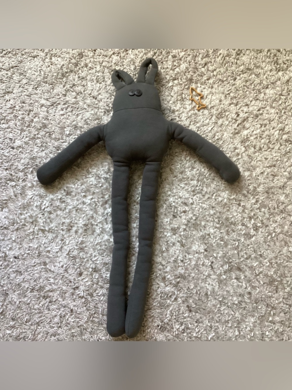 NWOT JNBY Gray Plush Doll Bag Charm / Keychain – Approx. 22” Long